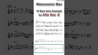 Thumbnail: Watermeln Man - 16 Bars Solo Example for Alto Sax  - No.1 #shorts    #saxophone    #jazz