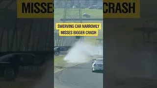Thumbnail: Swerving car narrowly misses bigger crash!