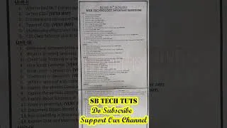 Thumbnail: DEGREE BCOM WEB TECHNOLOGY IMPORTANT QUESTIONS | OU | #sbtechtuts #shortvideo #viralvideo #shorts