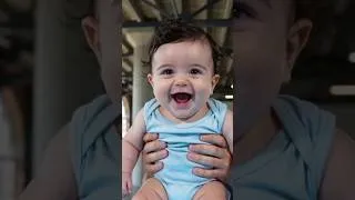 Thumbnail: Tiny Feet Meet the Fish #baby #babylaughing #babyreaction #aibaby #emotional