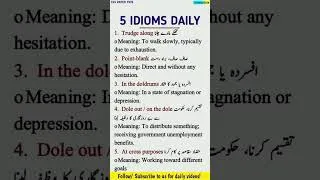 Thumbnail: 5 Idioms Daily CSS Paper 1976 ScholarSide #english #idioms #cssexams #cssenglish #precispaper