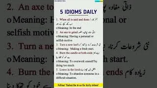Thumbnail: 5 Idioms Daily CSS Paper 1974 ScholarSide #english #idioms #cssexams #cssenglish #precispaper