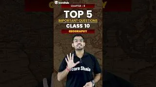 Thumbnail: 5 important Questions of Class 10 Geography Chapter 6 #shorts