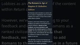 Thumbnail: Romans WILL Be Available In Ranked! (After They're Balanced)