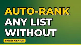 Thumbnail: Auto-Rank Any List Without Sorting — RANK Formula #shorts