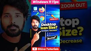 Thumbnail: How to Change Desktop Icon Size in Windows 10 & 11 | Telugu #shorts # ytshorts #windows #laptop