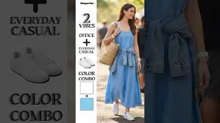 Thumbnail: Color Combo: Sky Blue Paired with Stylish White Sneakers | ShopperSuz #colors #ootdguide #style