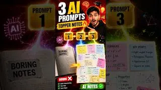 Thumbnail: 🔥 3 AI Prompts Har Student Miss Kar Raha Hai! 🤯 #Shorts