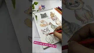Thumbnail: Which one is your favorite ? #drawing #cat #sketch #shorts