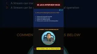 Thumbnail: 30 Java Interview MCQs  #javadeveloper
