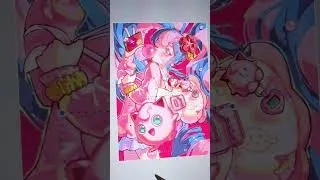 Thumbnail: Jigglypuff pokemiku process 💖🩵💖 #art #procreatebrushes #procreatespeedpainting #pokemon #miku