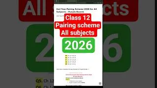 Thumbnail: Class 12 pairing scheme 2026 | 2nd year pairing scheme for chemistry physics biology math English