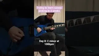 Thumbnail: Day 8 of Trying to Learn Sweep Picking #shorts