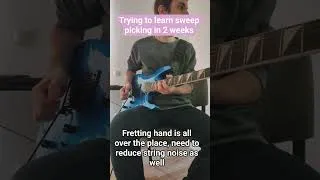 Thumbnail: Day 5 of Trying to Learn Sweep Picking #shorts
