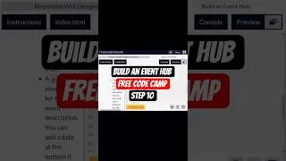Thumbnail: Build an event hub| step 10 (a) | freeCodeCamp #coding #html #beginners