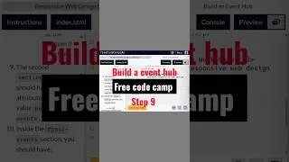 Thumbnail: Build an event hub | step 9 | FreeCodeCamp | #coding #beginners #shorts