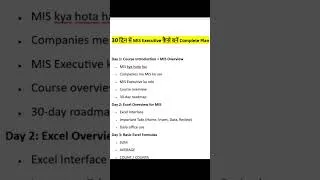 Thumbnail: 30 Days Me MIS Executive Kaise Bane? Complete Roadmap! 💼🔥 #excel #exceltips#trending #shorts #trend