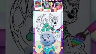 Thumbnail: Coloring PAW Patrol EVEREST with a MAGIC rainbow paintbrush! 🖌️