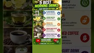 Thumbnail: 5 Best Morning Drinks to Start Your Day Healthier ☀️ #shorts
