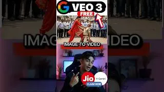 Thumbnail: Jio x Google Gemini FREE 😱 VEO 3 Model FREE For 18 Months?!😍 #Jio #geminiai #veo3 #ai