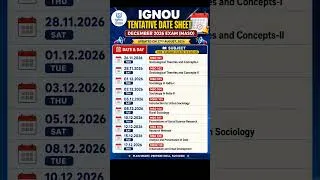 Thumbnail: IGNOU Tentative Datesheet | December 2026 Exam | MASO #ignoudatesheet #ignoumasociology #ignouexam