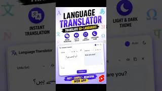 Thumbnail: 🌍 Build a Language Translator Using HTML, CSS & JS #coding #viral_video #technology