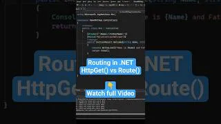 Thumbnail: httpGet verb and route in .NET routing #programming #csharp #csharptutorial