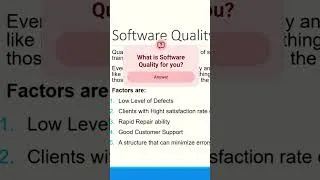 Thumbnail: Factors of Software Quality | SQA | #qa #qualityassurance