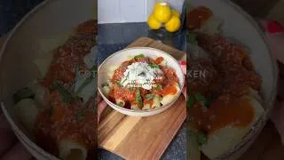 Thumbnail: Cottage Cheese Chicken Meatball Pasta #healthyfood #cottagecheese #pasta #highprotein #dinneridea