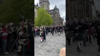 Thumbnail: Massed Bands March Through Edinburgh, Royal mile. #shorts #viral #bagpipes #scotland