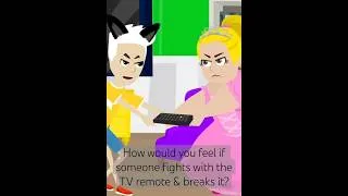 Thumbnail: How would you feel if someone fights with the TV remote & breaks it? #shorts #popular #vyond