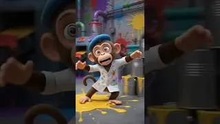 Thumbnail: 🎨🐵 Monkey Painter in the Color Factory | Funny Abstract Cartoon Animation