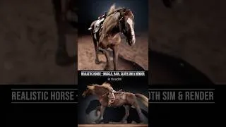 Thumbnail: Realistic Horse in Houdini – Muscle, Hair, Cloth Sim &  Karma Render