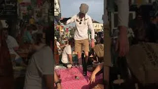 Thumbnail: High pouring Spanish Txakoli wine during the Southbourne Oyster Festival.