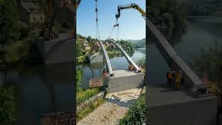Thumbnail: Old Wooden Bridge Replaced with a Strong Steel Arch Bridge in a European Village 🌉
