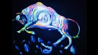 Thumbnail: Oil Painting of a Raging Bull #shorts