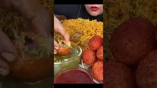 Thumbnail: ASMR EATING SPICY PANIPURI,Chicken biryani,Noodles