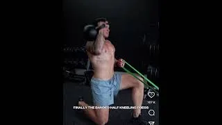 Thumbnail: Half-Kneeling DB Shoulder Press with Opposite Hand on Pull