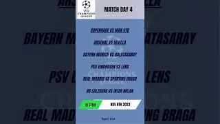Thumbnail: Champion Leagues Match day 4| Predict the results of UEFA Champions League matches.