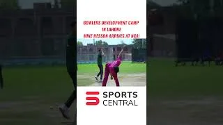 Thumbnail: MIKE HESSON REVIEWS PAKISTAN'S NEXT PACE STARS AT NCA CAMP #Shorts MA2K