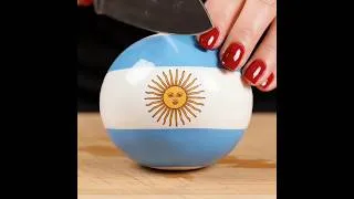 Thumbnail: Argentina 🇦🇷 vs Brazil 🇧🇷 Food Ball! What's Inside? 😱 (Satisfying ASMR) | #shorts
