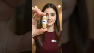 Thumbnail: Pasta Capsule 😱 | Instant Tiny Pasta Turns Full 🍝 | #Shorts