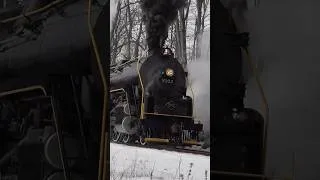 Thumbnail: Reading & Northern 2102: Steaming in the snow!❄️ #train #railroad # #steamtrain #steamrailway