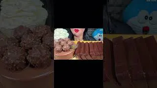 Thumbnail: ASMR FERRERO CHOCOLATE CAKE, CHOCOLATE PUDDING, WHIPPED CREAM MUKBANG EATING SOUNDS #shorts