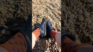 Thumbnail: Orange and blue polka dot socks today! 🙏👟🦩🌟🦩👟🙏