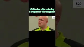 Thumbnail: Michael van Gerwen cries after winning a trophy for his daughter’