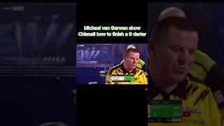 Thumbnail: Michael can Gergen shows Chisnall how to finish a 9 darter