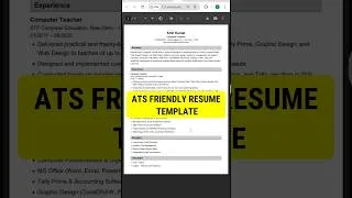 Thumbnail: Free ATS Friendly Resume Template 2025