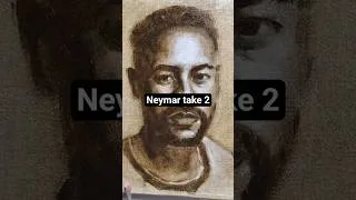 Thumbnail: Neymar Portrait: Take 2 ⚽️🎨 (Raw Umber & White) #shorts
