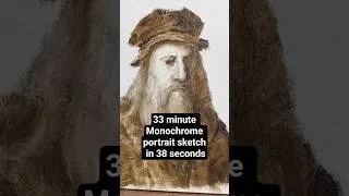 Thumbnail: Monochrome Portrait Painting of Da Vinci - Timelapse (Raw Umber & Cremnitz White) #shorts